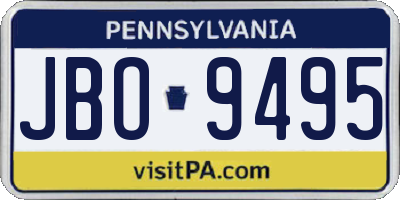 PA license plate JBO9495