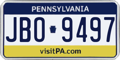 PA license plate JBO9497