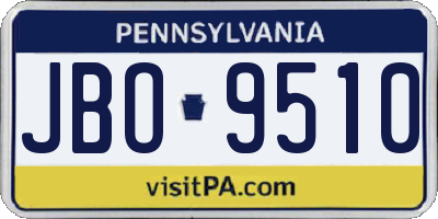 PA license plate JBO9510