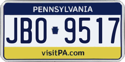 PA license plate JBO9517