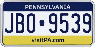 PA license plate JBO9539