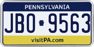 PA license plate JBO9563