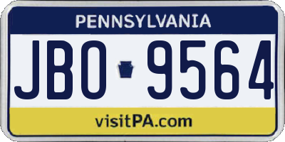PA license plate JBO9564