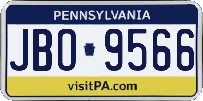 PA license plate JBO9566
