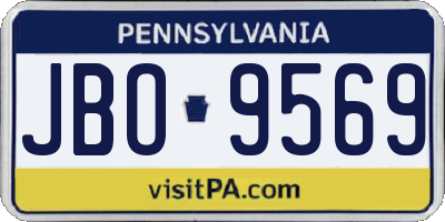 PA license plate JBO9569