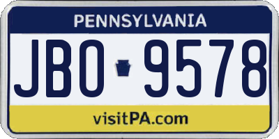 PA license plate JBO9578