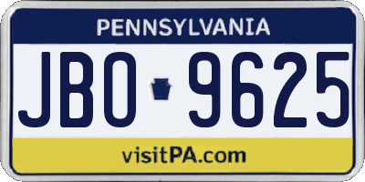 PA license plate JBO9625