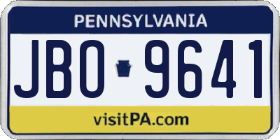 PA license plate JBO9641