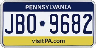 PA license plate JBO9682