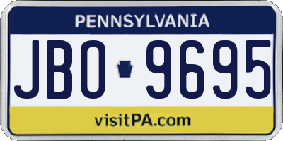 PA license plate JBO9695