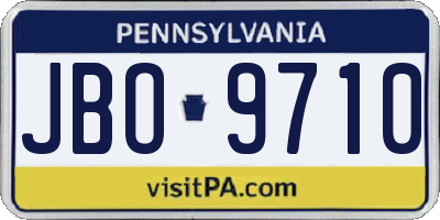 PA license plate JBO9710