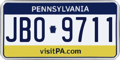 PA license plate JBO9711