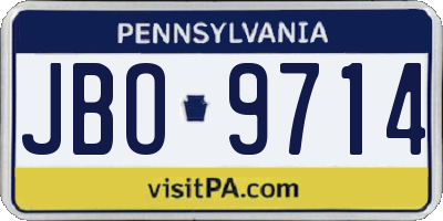 PA license plate JBO9714