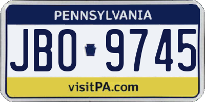 PA license plate JBO9745