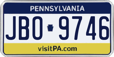 PA license plate JBO9746