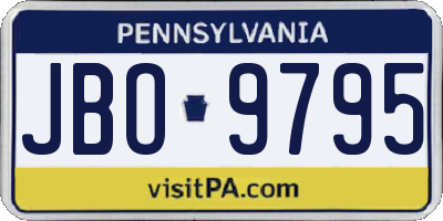 PA license plate JBO9795
