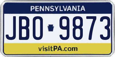 PA license plate JBO9873
