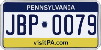 PA license plate JBP0079