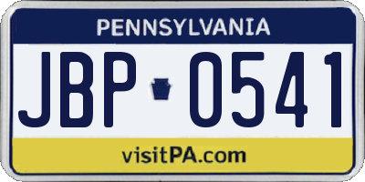 PA license plate JBP0541