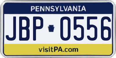 PA license plate JBP0556