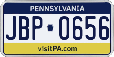 PA license plate JBP0656