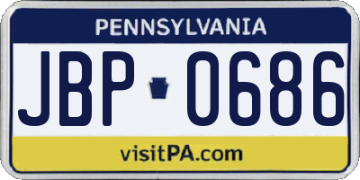 PA license plate JBP0686