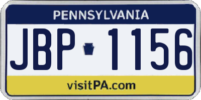 PA license plate JBP1156