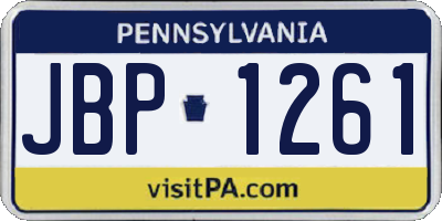 PA license plate JBP1261
