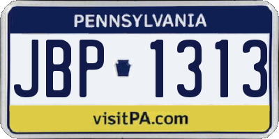 PA license plate JBP1313