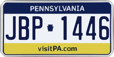 PA license plate JBP1446