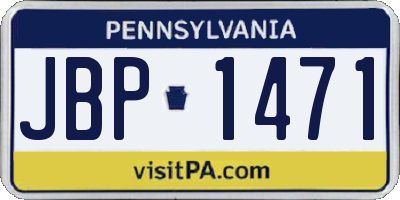 PA license plate JBP1471
