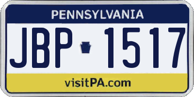 PA license plate JBP1517