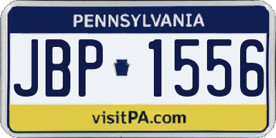 PA license plate JBP1556