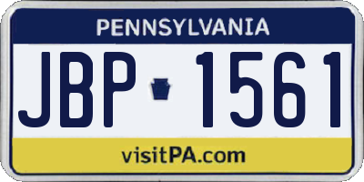 PA license plate JBP1561