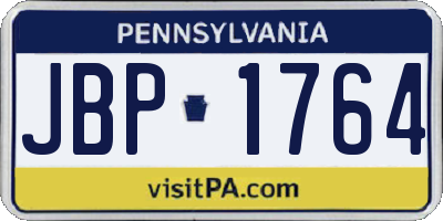PA license plate JBP1764
