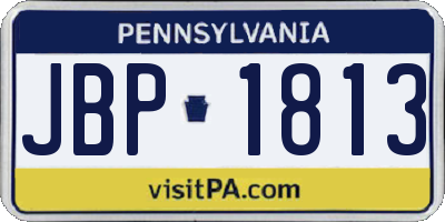 PA license plate JBP1813