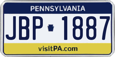 PA license plate JBP1887