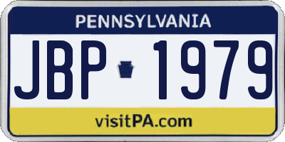 PA license plate JBP1979