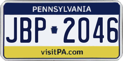 PA license plate JBP2046