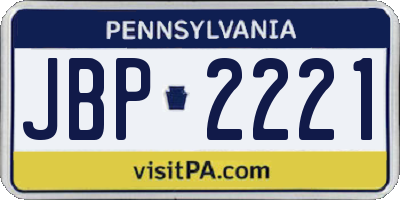 PA license plate JBP2221