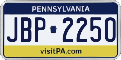PA license plate JBP2250