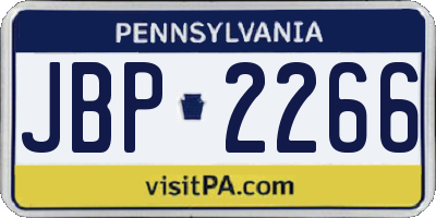 PA license plate JBP2266