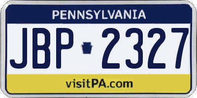 PA license plate JBP2327