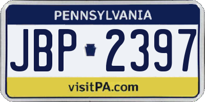 PA license plate JBP2397