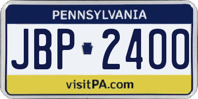 PA license plate JBP2400