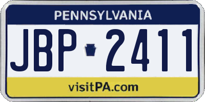 PA license plate JBP2411