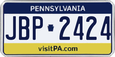 PA license plate JBP2424