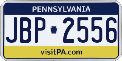 PA license plate JBP2556