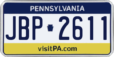 PA license plate JBP2611