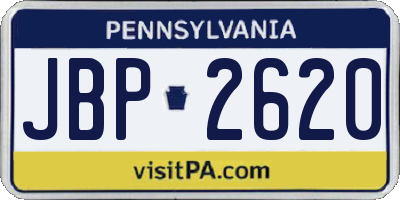 PA license plate JBP2620